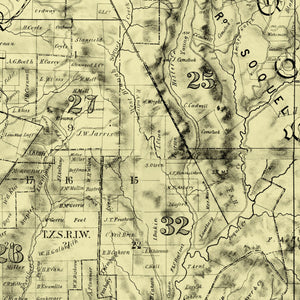 Vintage Map of Santa Cruz County, California 1889
