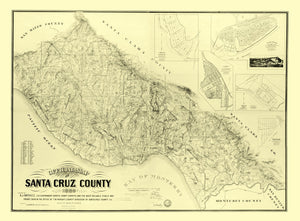 Vintage Map of Santa Cruz County, California 1889