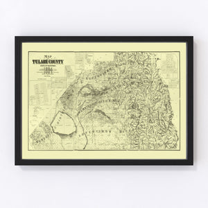 Vintage Map of Tulare County, California 1884