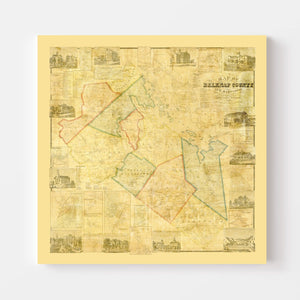 Vintage Map of Belknap County, New Hampshire 1859