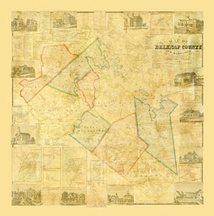 Vintage Map of Belknap County, New Hampshire 1859