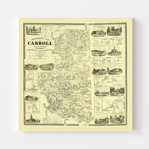 Vintage Map of Carroll County, New Hampshire 1861