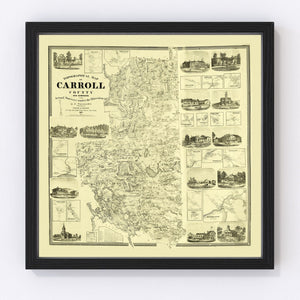 Vintage Map of Carroll County, New Hampshire 1861