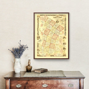 Vintage Map of Windsor County, Vermont 1855