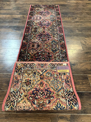 Karastan Runner Rug 2x9, Multicolor Panel Kirman Runner #717, Wool Pile, Original 700 Series, Vintage, Skinny Runner 2 x 9, Rare