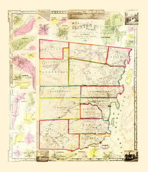 Vintage Map of Clinton County, New York 1856