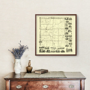 Vintage Map of Cortland County, New York 1855