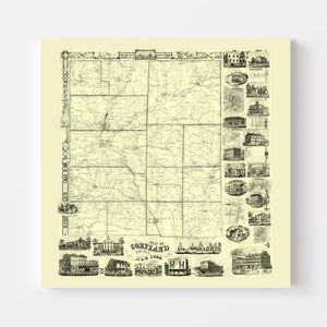 Vintage Map of Cortland County, New York 1855