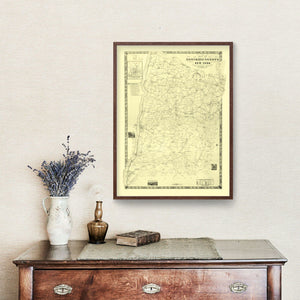 Vintage Map of Dutchess County, New York 1850