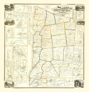 Vintage Map of Dutchess County, New York 1858
