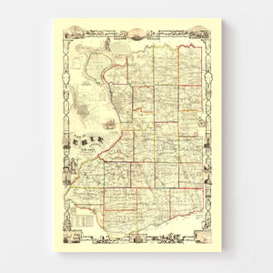 Vintage Map of Erie County, New York 1854