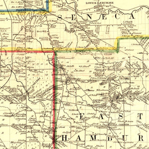 Vintage Map of Erie County, New York 1854