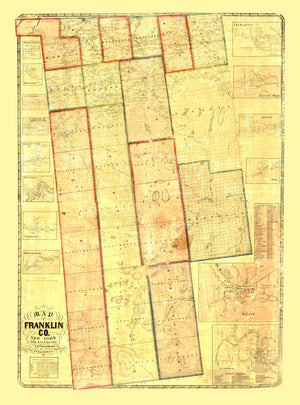 Vintage Map of Franklin County, New York 1858