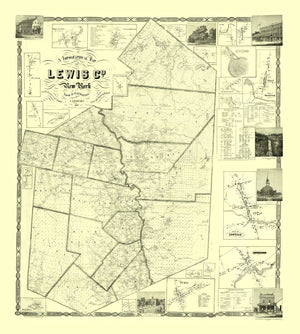 Vintage Map of Lewis County, New York 1857
