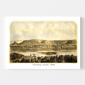 Vintage Map of Winona, Minnesota 1867