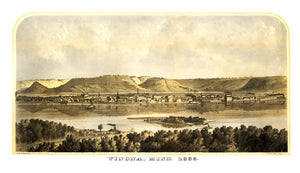 Vintage Map of Winona, Minnesota 1867