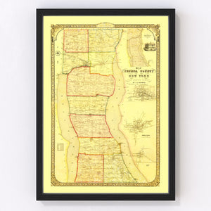 Vintage Map of Seneca County, New York 1858