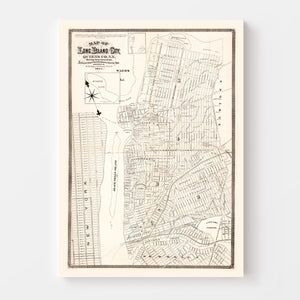 Vintage Map of Queens County, New York 1874