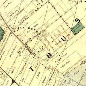 Vintage Map of Kings County, New York 1868