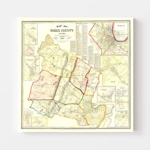 Vintage Map of Essex County, New Jersey 1859