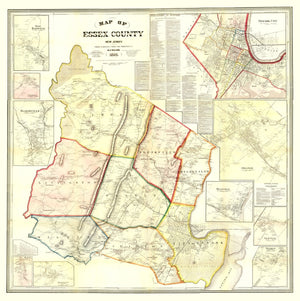 Vintage Map of Essex County, New Jersey 1859