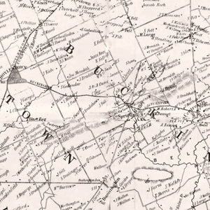 Vintage Map of Bucks County, Pennsylvania 1850