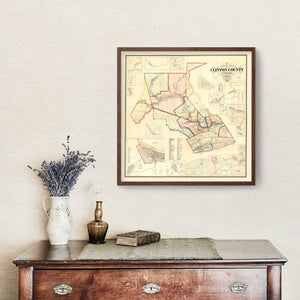Vintage Map of Clinton County, Pennsylvania 1862