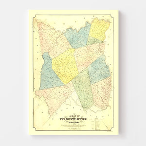Vintage Map of Pike County, Pennsylvania 1856