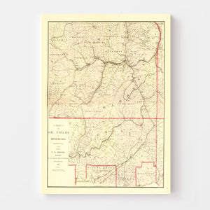 Vintage Map of Warren County, Pennsylvania 1882