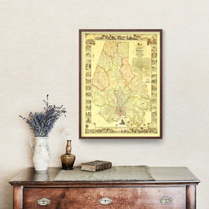 Vintage Map of Baltimore County, Maryland 1857