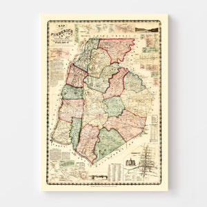 Vintage Map of Frederick County, Maryland 1858
