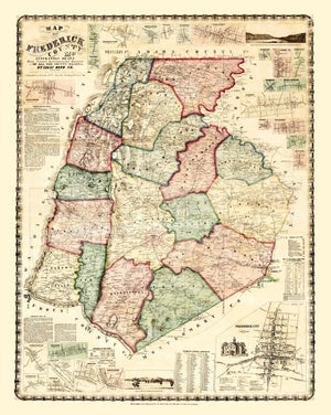 Vintage Map of Frederick County, Maryland 1858