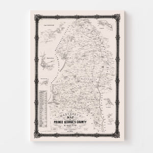 Vintage Map of Prince George County, Maryland 1861