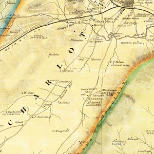 Vintage Map of Albemarle County, Virginia 1875