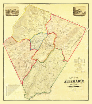 Vintage Map of Albemarle County, Virginia 1875