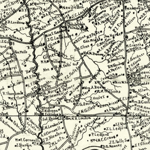 Vintage Map of Cleveland County, North Carolina 1886
