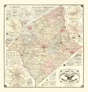 Vintage Map of Anderson County, South Carolina 1897