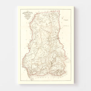 Vintage Map of Beaufort County, South Carolina 1873