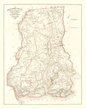 Vintage Map of Beaufort County, South Carolina 1873