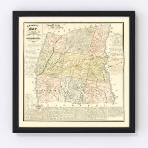 Vintage Map of Laurens County, South Carolina 1883