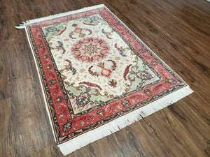 3' 4" X 5' Vintage Handmade Ultra Fine Floral Oriental Turkish Rug Carpet Wow