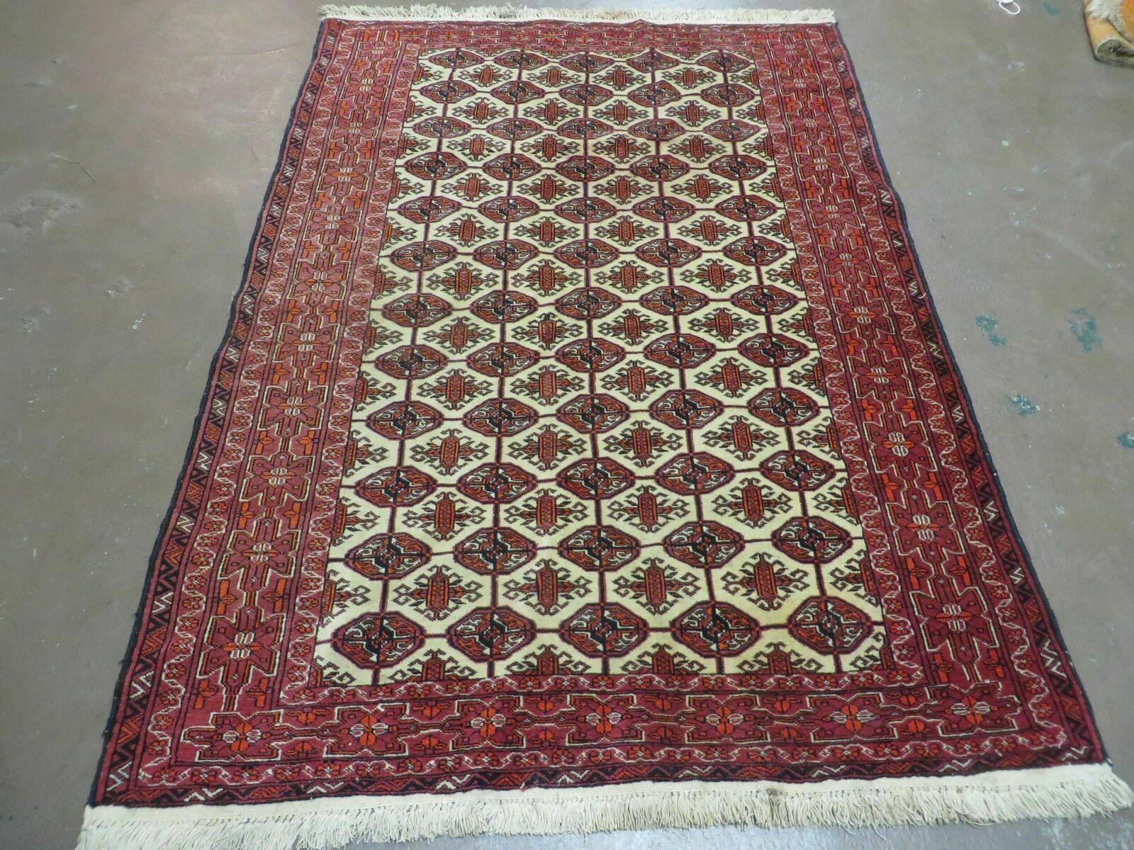4' X 6' Handmade Finely Knotted Pakistan Turkoman Bokhara Wool Rug Nice