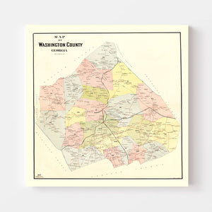 Vintage Map of Washington County, Georgia 1897