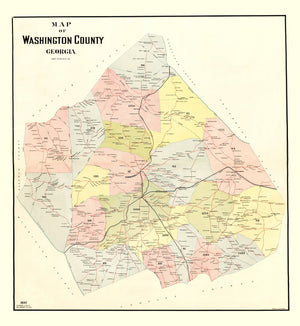 Vintage Map of Washington County, Georgia 1897