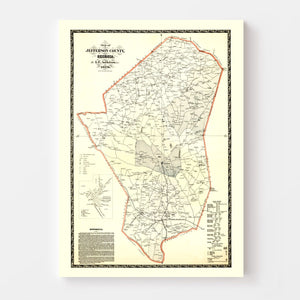 Vintage Map of Jefferson County, Georgia 1879