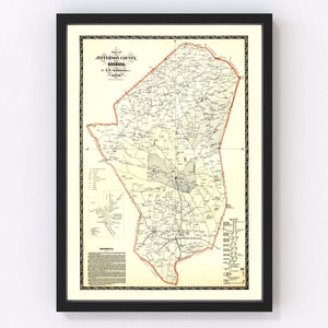 Vintage Map of Jefferson County, Georgia 1879