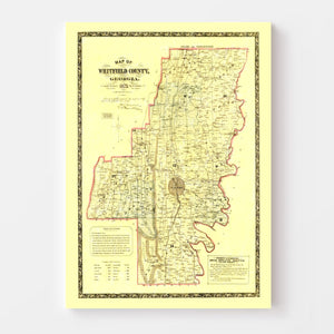 Vintage Map of Whitfield County, Georgia 1879