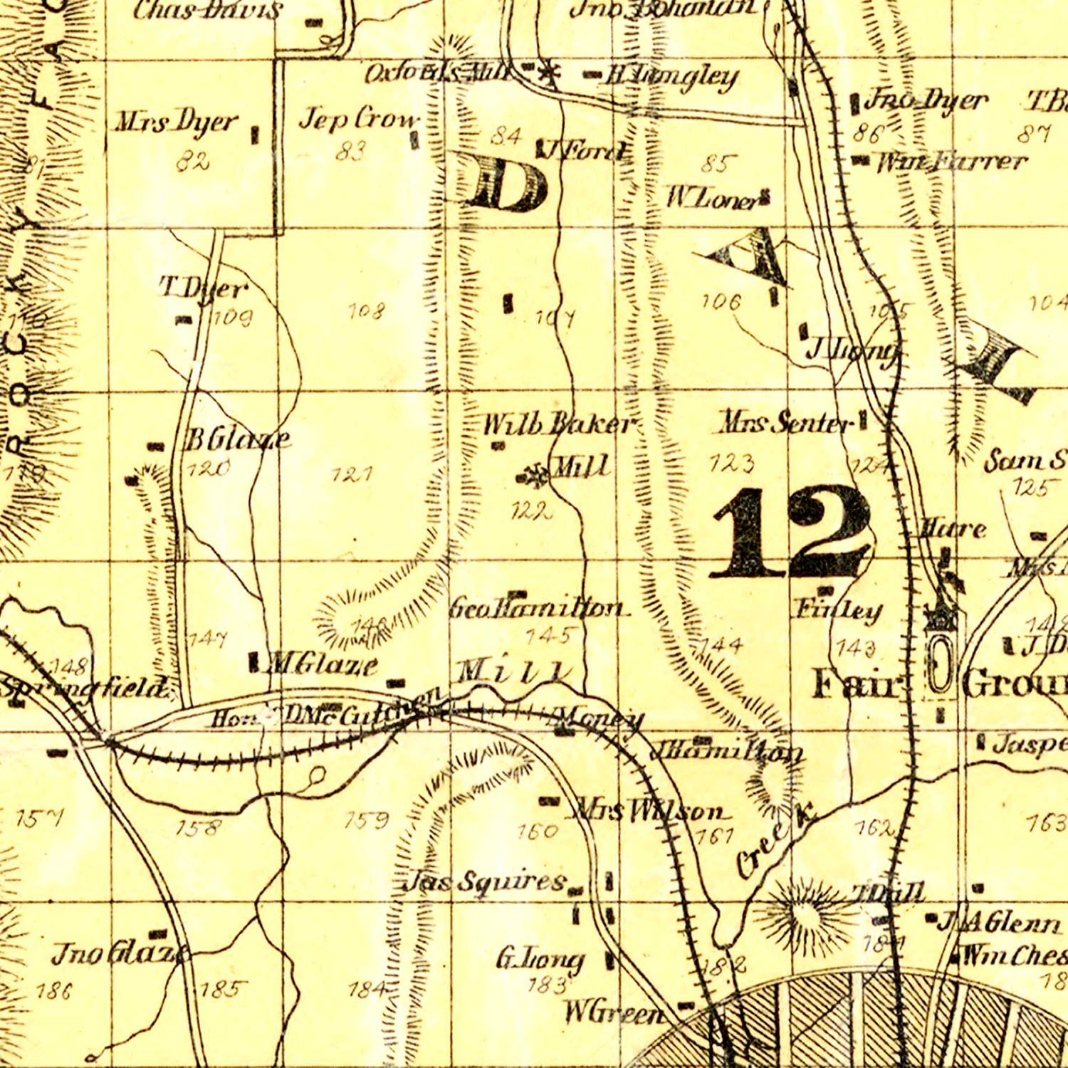 Vintage Map of Whitfield County, Georgia 1879