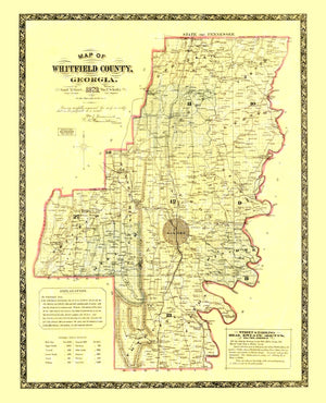 Vintage Map of Whitfield County, Georgia 1879