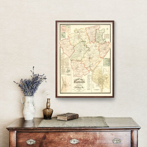 Vintage Map of Harrison County, Kentucky 1877